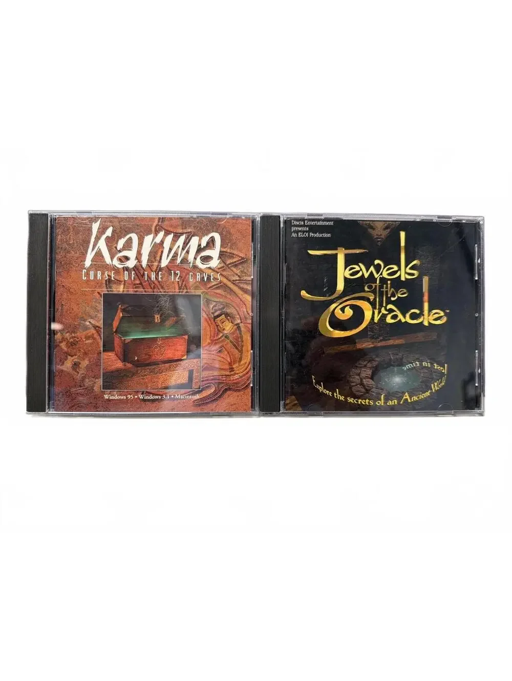Jewels of the Oracle & Karma Curse 12 Caves - Discis PC CD-ROM Windows 3.1 / Mac